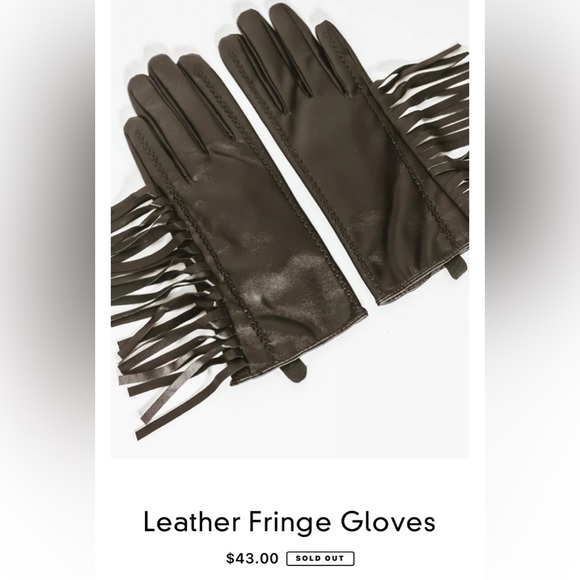 100% leather black gloves with fringes! Size 7 - Picture 9 of 15